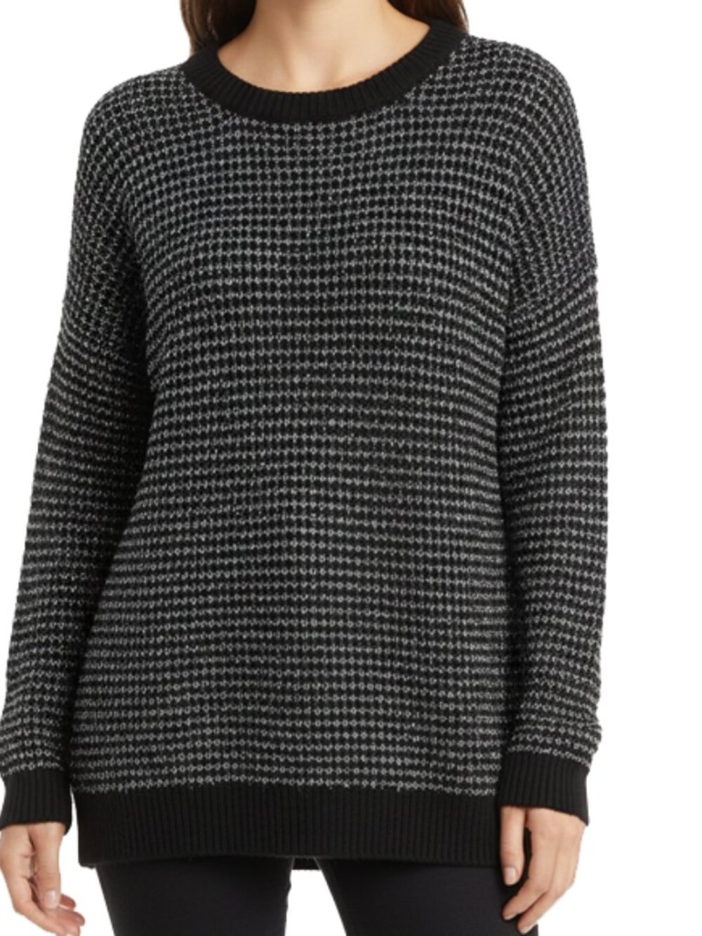 Apt 9 Metallic Gray Black Sweater Size Large